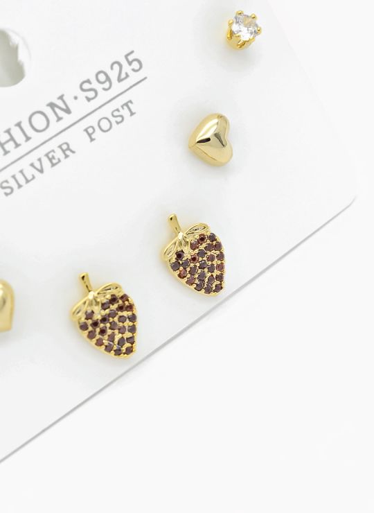 SET DE ARETES X 3 PARES RODIO XUPING /GARANTIZADO