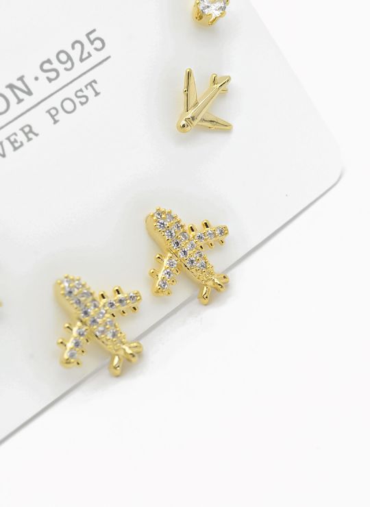 SET DE ARETES X 3 PARES RODIO XUPING /GARANTIZADO