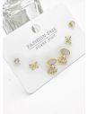 SET DE ARETES X 3 PARES RODIO XUPING /GARANTIZADO