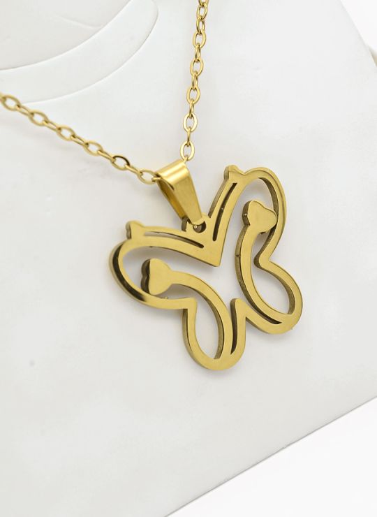SET DE COLLAR, DIJE Y ARETES EN ACERO INOXIDABLE 316L