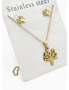 SET DE COLLAR, DIJE Y ARETES EN ACERO INOXIDABLE 316L