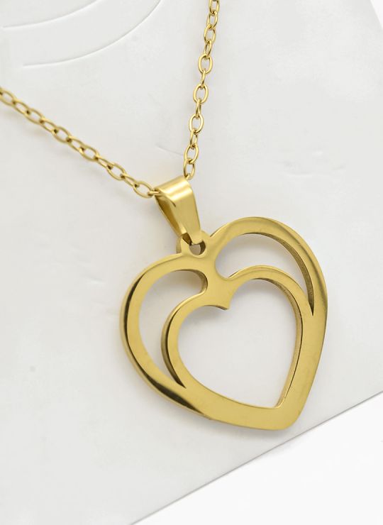 SET DE COLLAR, DIJE Y ARETES EN ACERO INOXIDABLE 316L