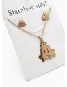 SET DE COLLAR, DIJE Y ARETES EN ACERO INOXIDABLE 316L