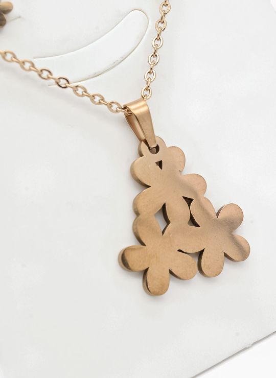 SET DE COLLAR, DIJE Y ARETES EN ACERO INOXIDABLE 316L