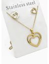 SET DE COLLAR, DIJE Y ARETES EN ACERO INOXIDABLE 316L