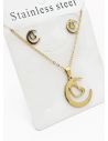 SET DE COLLAR, DIJE Y ARETES EN ACERO INOXIDABLE 316L