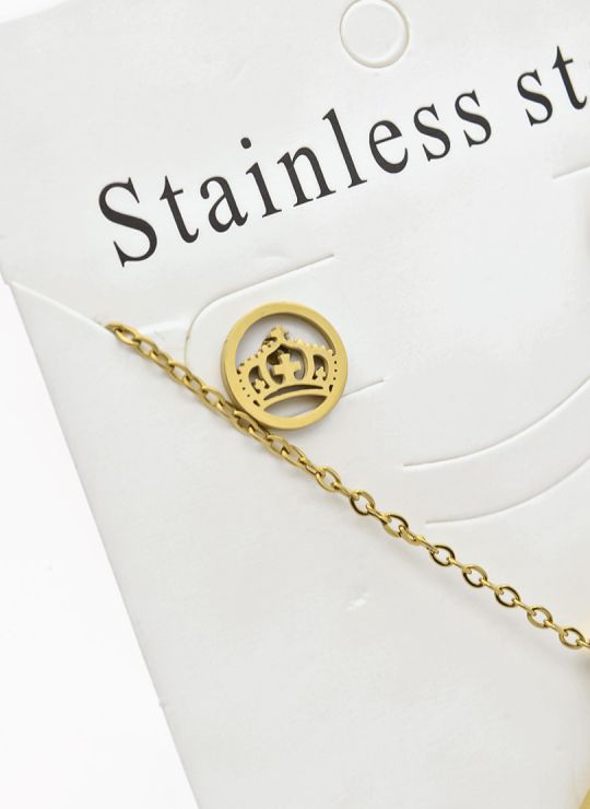 SET DE COLLAR, DIJE Y ARETES EN ACERO INOXIDABLE 316L