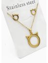 SET DE COLLAR, DIJE Y ARETES EN ACERO INOXIDABLE 316L
