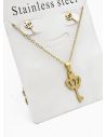 SET DE COLLAR, DIJE Y ARETES EN ACERO INOXIDABLE 316L