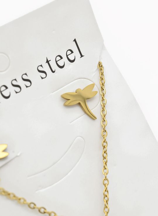 SET DE COLLAR, DIJE Y ARETES EN ACERO INOXIDABLE 316L