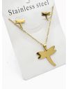 SET DE COLLAR, DIJE Y ARETES EN ACERO INOXIDABLE 316L