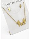 SET DE COLLAR, DIJE Y ARETES EN ACERO INOXIDABLE 316L