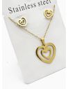 SET DE COLLAR, DIJE Y ARETES EN ACERO INOXIDABLE 316L