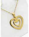 SET DE COLLAR, DIJE Y ARETES EN ACERO INOXIDABLE 316L