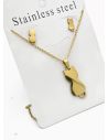 SET DE COLLAR, DIJE Y ARETES EN ACERO INOXIDABLE 316L