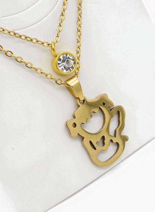 SET DE COLLAR, DIJE Y ARETES EN ACERO INOXIDABLE 316L