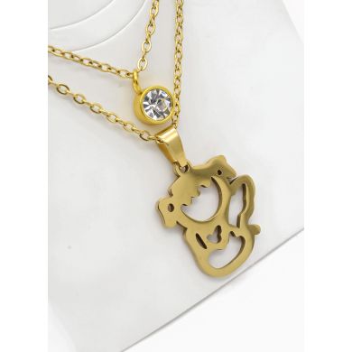 SET DE COLLAR, DIJE Y ARETES EN ACERO INOXIDABLE 316L