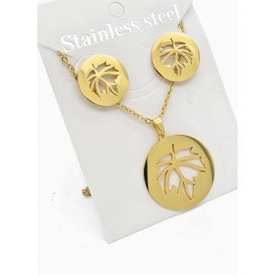 SET DE COLLAR, DIJE Y ARETES EN ACERO INOXIDABLE 316L