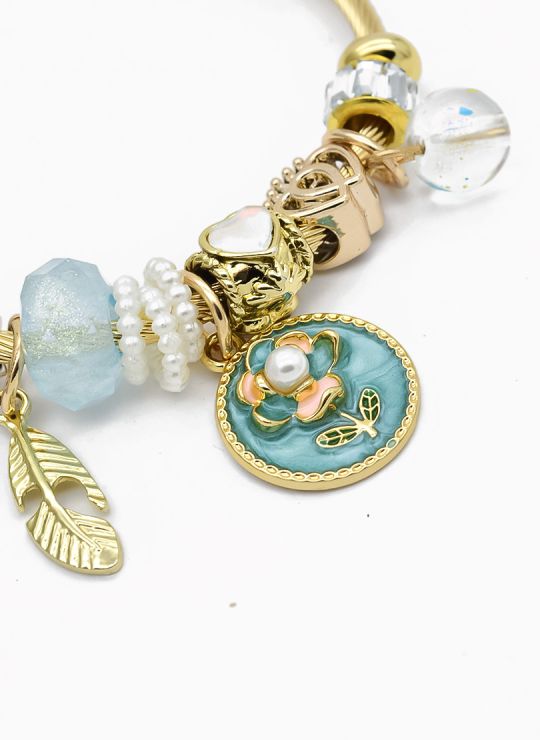 PULSERA TIPO PANDORA BRAZALETE EN RODIO CON MICROCIRCONES