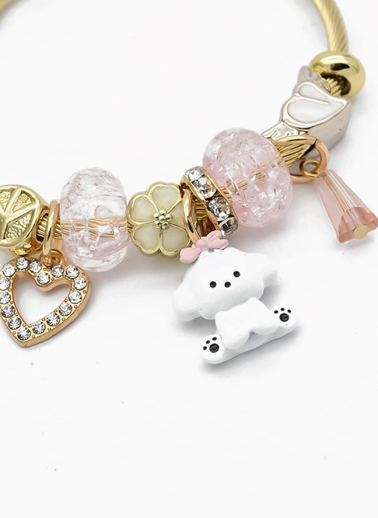 PULSERA TIPO PANDORA BRAZALETE EN RODIO CON MICROCIRCONES