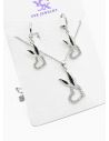 SET DE COLLAR Y DIJE EN RODIO CON MICROCIRCIONES / GARANTIA