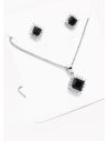SET DE COLLAR Y DIJE EN RODIO CON MICROCIRCIONES / GARANTIA