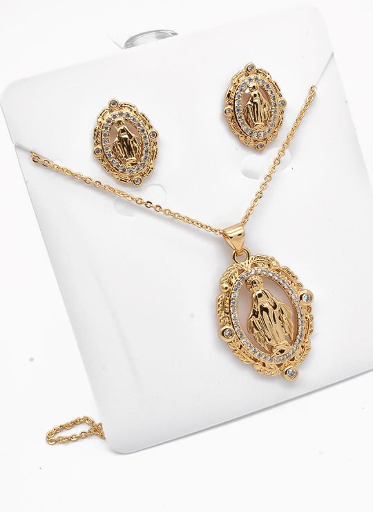 SET DE COLLAR Y DIJE EN RODIO CON MICROCIRCIONES / GARANTIA