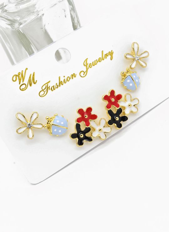 SET DE ARETES X 3 PARES RODIO XUPING /GARANTIZADO