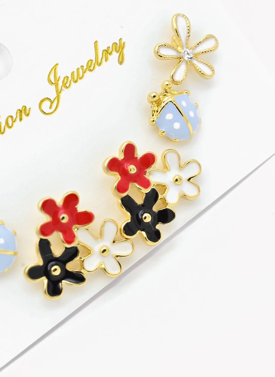 SET DE ARETES X 3 PARES RODIO XUPING /GARANTIZADO