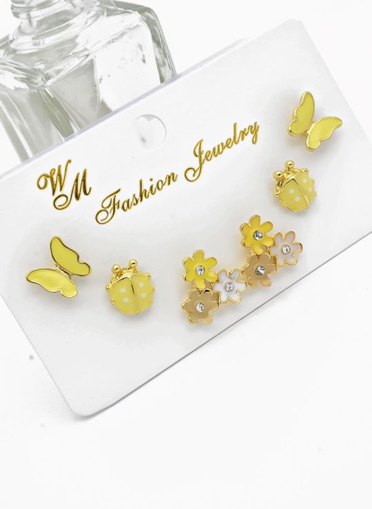 SET DE ARETES X 3 PARES RODIO XUPING /GARANTIZADO