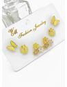SET DE ARETES X 3 PARES RODIO XUPING /GARANTIZADO