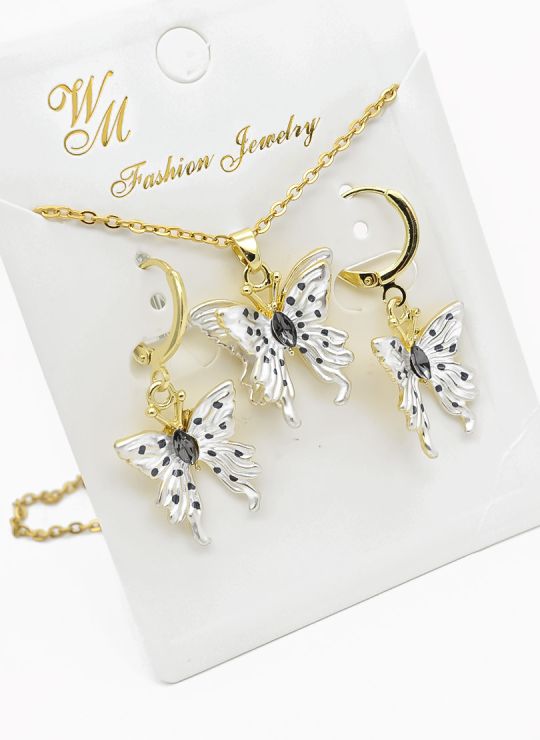 SET DE COLLAR Y DIJE EN RODIO CON MICROCIRCIONES / GARANTIA