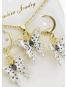 SET DE COLLAR Y DIJE EN RODIO CON MICROCIRCIONES / GARANTIA