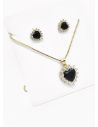 SET DE COLLAR Y DIJE EN RODIO CON MICROCIRCIONES / GARANTIA