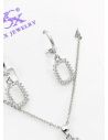 SET DE COLLAR Y DIJE EN RODIO CON MICROCIRCIONES / GARANTIA