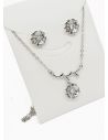 SET DE COLLAR Y DIJE EN RODIO CON MICROCIRCIONES / GARANTIA