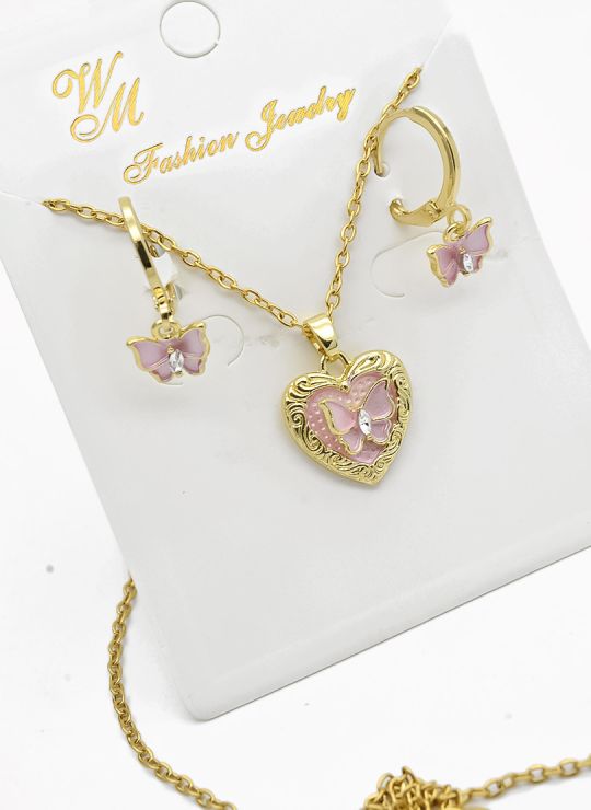 SET DE COLLAR Y DIJE EN RODIO CON MICROCIRCIONES / GARANTIA