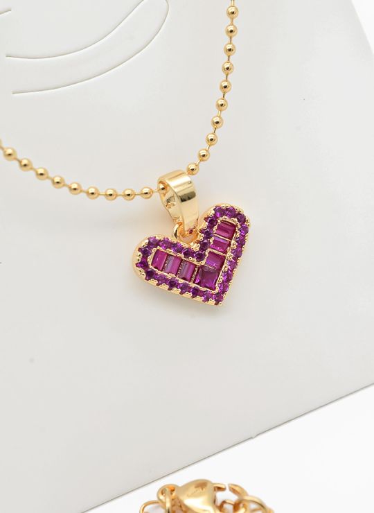 SET DE COLLAR Y DIJE EN RODIO CON MICROCIRCIONES / GARANTIA