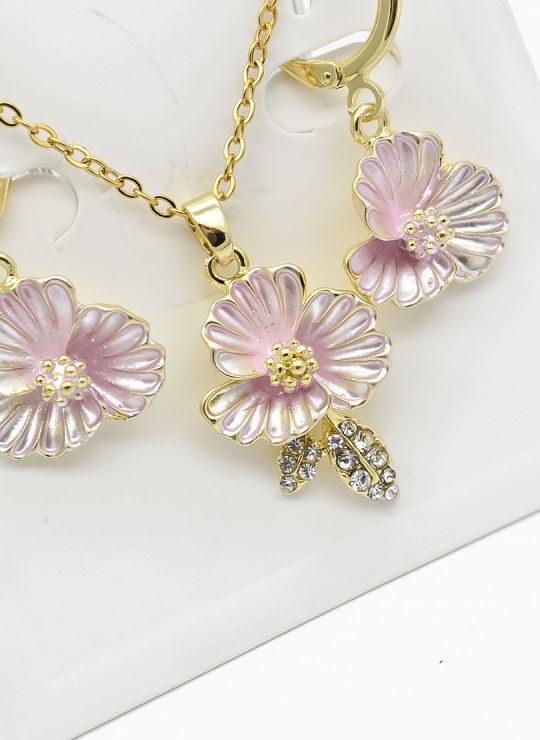 SET DE COLLAR Y DIJE EN RODIO CON MICROCIRCIONES / GARANTIA