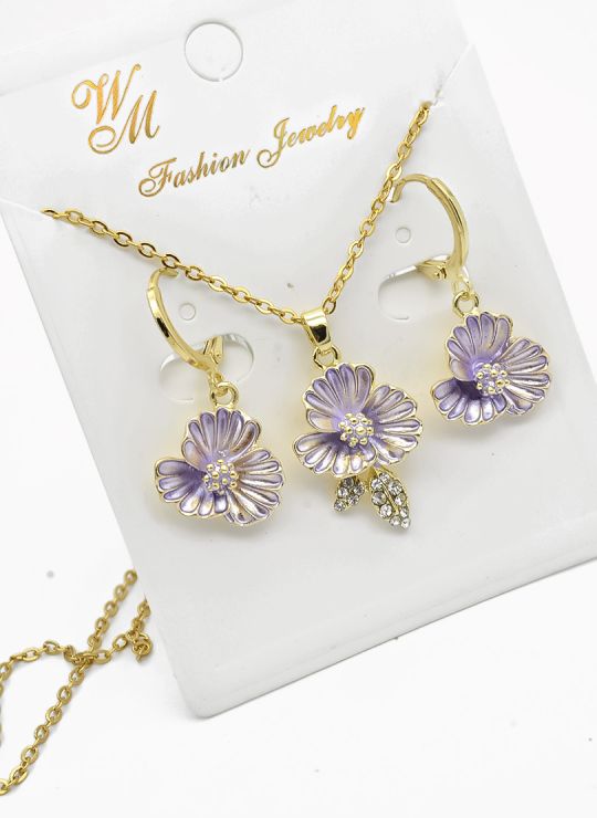 SET DE COLLAR Y DIJE EN RODIO CON MICROCIRCIONES / GARANTIA