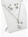 SET DE COLLAR Y DIJE EN RODIO CON MICROCIRCIONES / GARANTIA