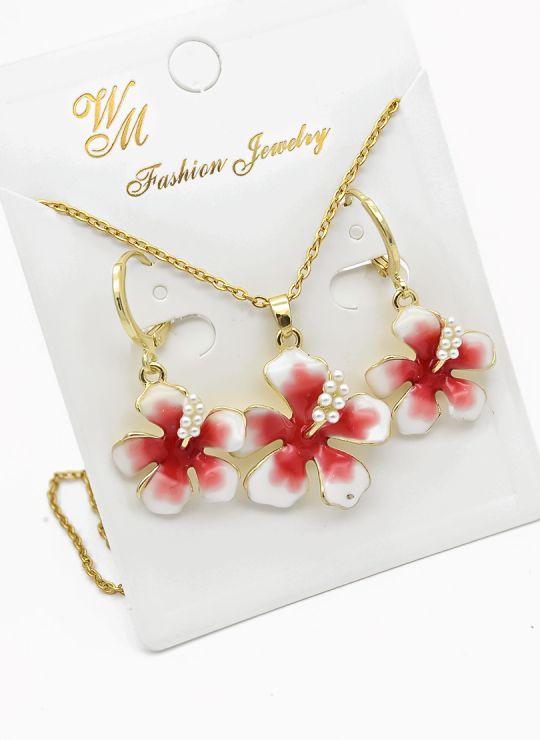 SET DE COLLAR Y DIJE EN RODIO CON MICROCIRCIONES / GARANTIA