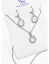 SET DE COLLAR Y DIJE EN RODIO CON MICROCIRCIONES / GARANTIA
