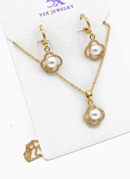 SET DE COLLAR Y DIJE EN RODIO CON MICROCIRCIONES / GARANTIA
