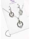 SET DE COLLAR Y DIJE EN RODIO CON MICROCIRCIONES / GARANTIA