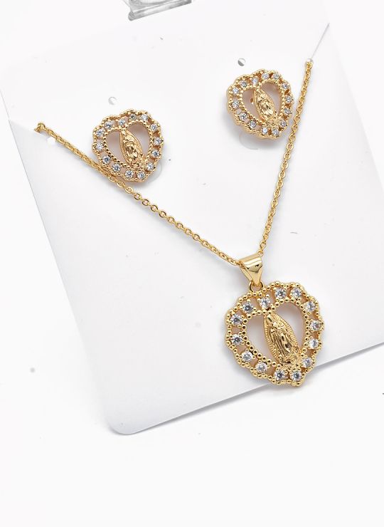 SET DE COLLAR Y DIJE EN RODIO CON MICROCIRCIONES / GARANTIA