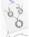 SET DE COLLAR Y DIJE EN RODIO CON MICROCIRCIONES / GARANTIA
