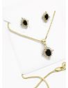 SET DE COLLAR Y DIJE EN RODIO CON MICROCIRCIONES / GARANTIA