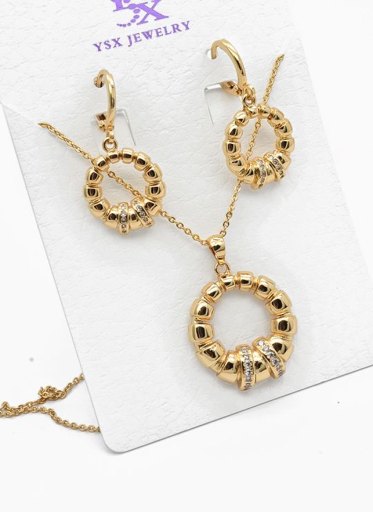 SET DE COLLAR Y DIJE EN RODIO CON MICROCIRCIONES / GARANTIA