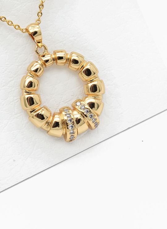 SET DE COLLAR Y DIJE EN RODIO CON MICROCIRCIONES / GARANTIA